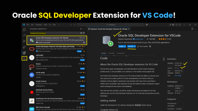 How to Use Oracle SQL Developer Extension in VS Code