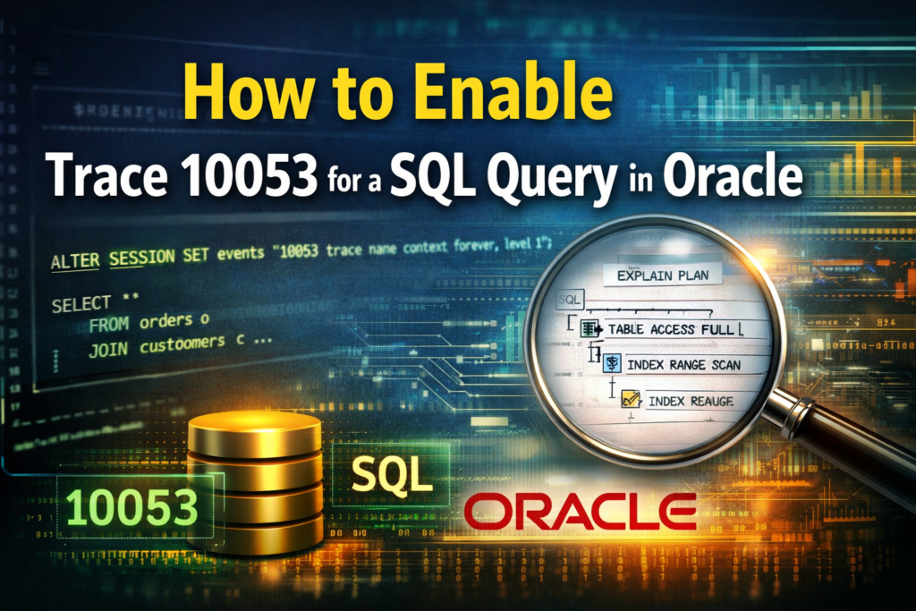 How to Enable Trace 10053 for a SQL Query in Oracle