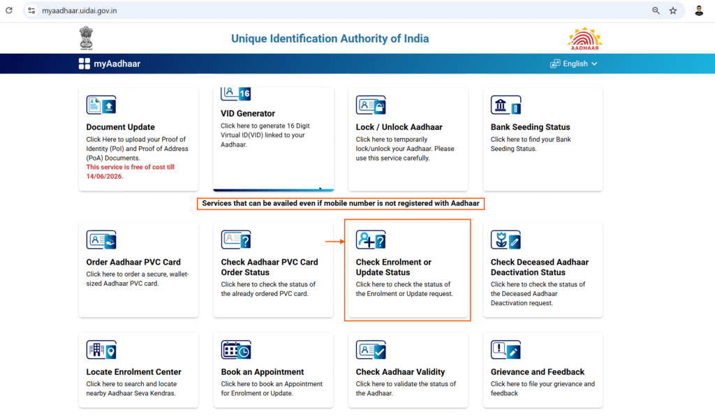 Check Enrolment or Update Status