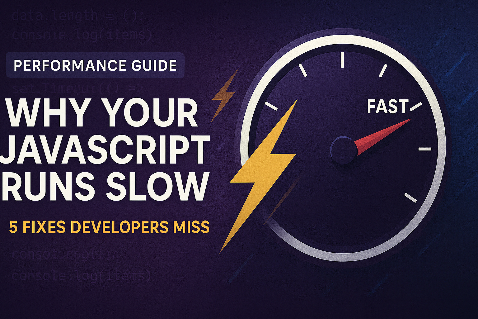 Why Your JavaScript Runs Slow (5 Fixes That Work)