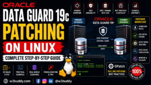 Learn Oracle Data Guard 19c patching on Linux with this complete step-by-step guide. Apply Release Updates (RU), patch Primary and Standby databases, and minimize downtime.