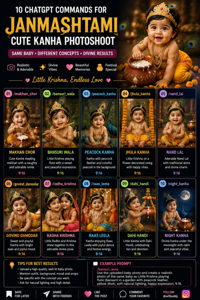 10 ChatGPT Commands for Cute Kanha Photos 💙🦚